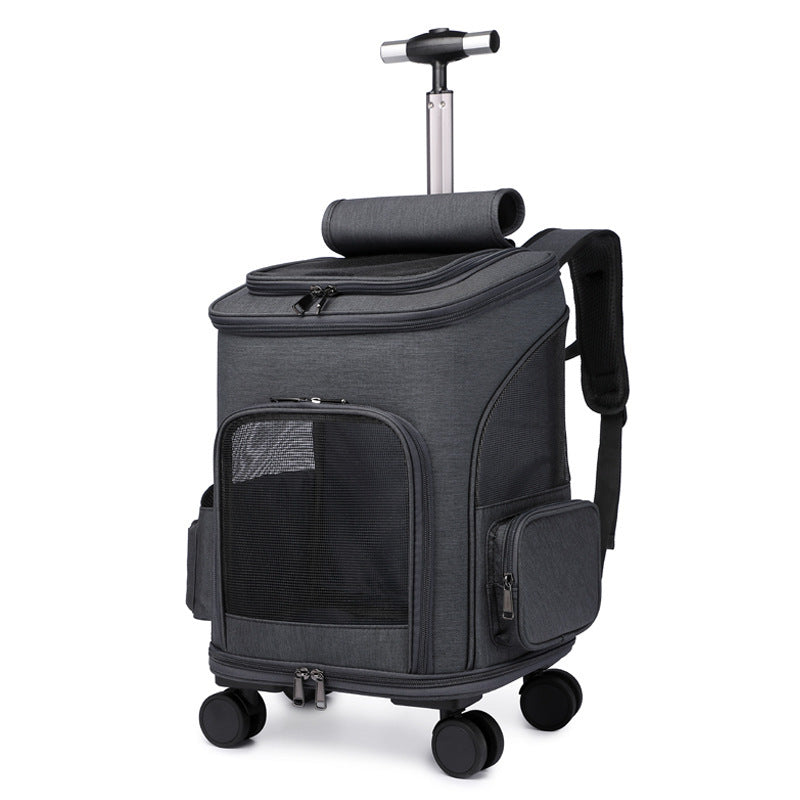 WhiskerWash TravelRoller™ Pet Backpack with Wheels
- Foldable Trolley Bag for Cats & Small Dogs – Portable & Airline-Friendly