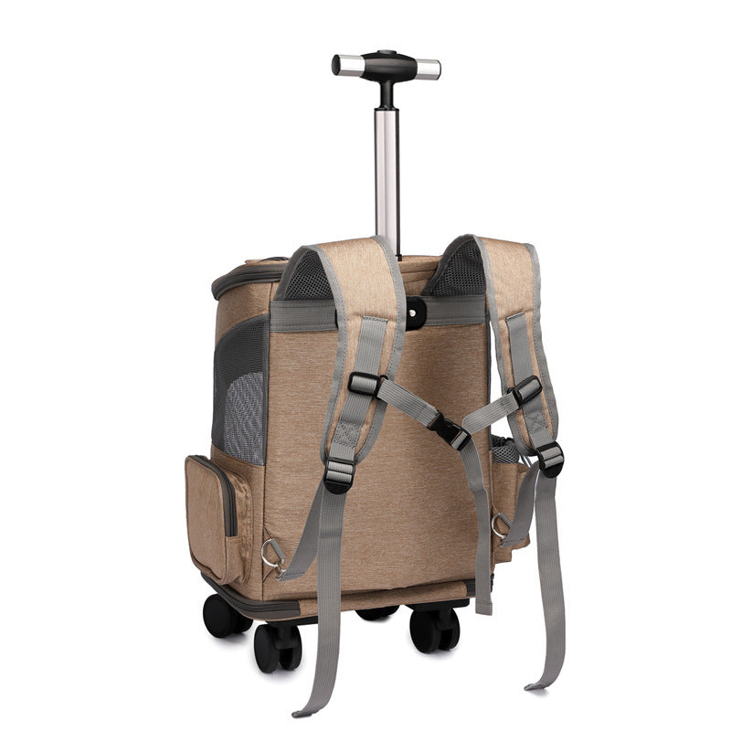 WhiskerWash TravelRoller™ Pet Backpack with Wheels
- Foldable Trolley Bag for Cats & Small Dogs – Portable & Airline-Friendly