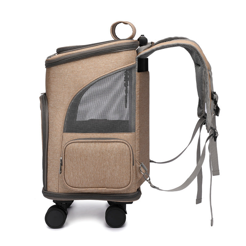 WhiskerWash TravelRoller™ Pet Backpack with Wheels
- Foldable Trolley Bag for Cats & Small Dogs – Portable & Airline-Friendly