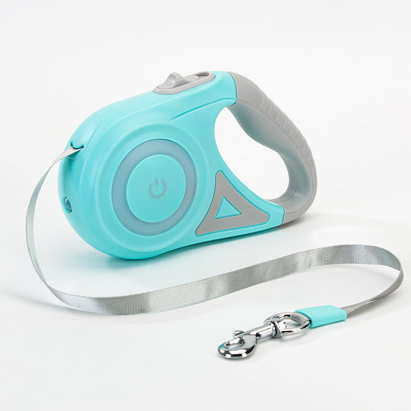 WhiskerWash GlowTrax Retractable Leash 
— Automatic, LED-Spotlight Pet Leash for Small to Medium Dogs & Cats