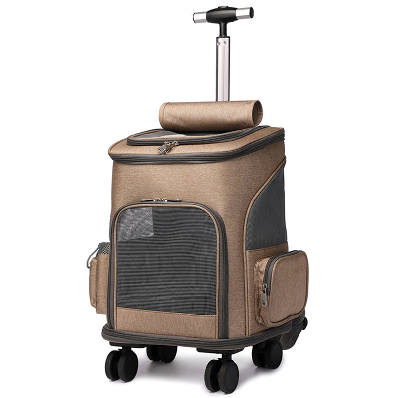 WhiskerWash TravelRoller™ Pet Backpack with Wheels
- Foldable Trolley Bag for Cats & Small Dogs – Portable & Airline-Friendly