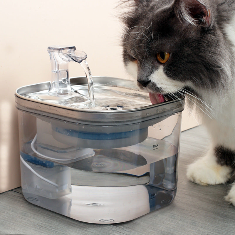WhiskerWash AquaFlow™ – Stainless Steel Smart Pet Water Fountain