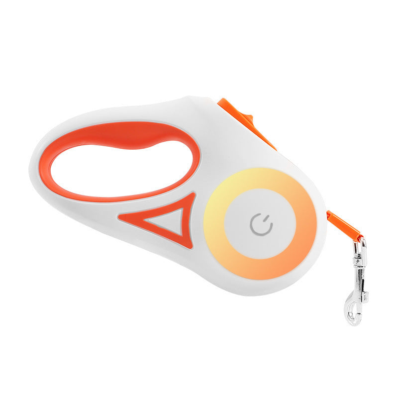 WhiskerWash GlowTrax Retractable Leash 
— Automatic, LED-Spotlight Pet Leash for Small to Medium Dogs & Cats