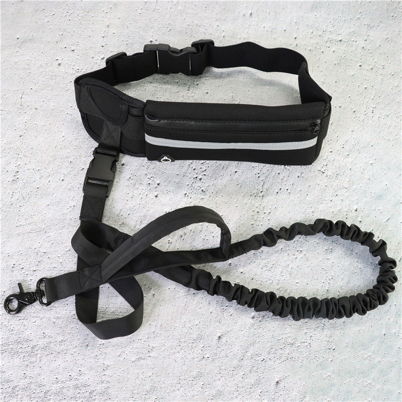 WhiskerWash FreeStride™ Hands-Free Dog Leash Belt
- With Shock-Absorbing Bungee, Phone Pocket & Water Bottle Holder – For Dogs up to 180 lbs
