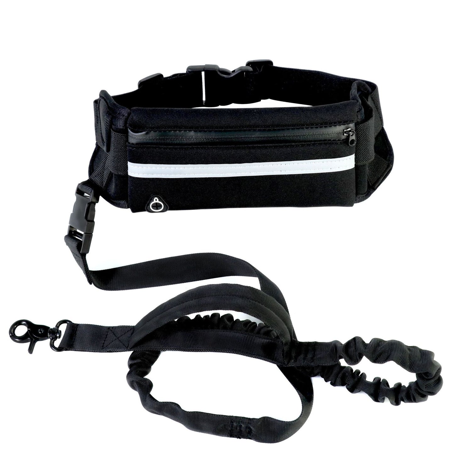 WhiskerWash FreeStride™ Hands-Free Dog Leash Belt
- With Shock-Absorbing Bungee, Phone Pocket & Water Bottle Holder – For Dogs up to 180 lbs