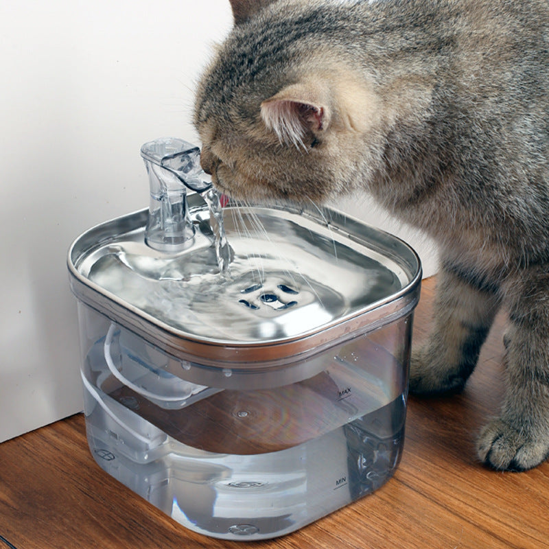 WhiskerWash AquaFlow™ – Stainless Steel Smart Pet Water Fountain