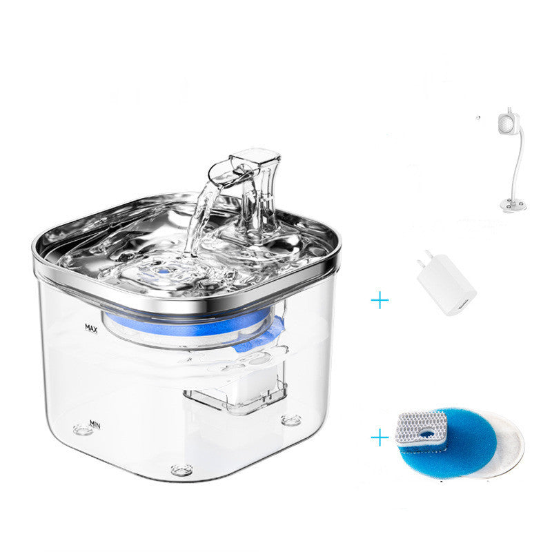 WhiskerWash AquaFlow™ – Stainless Steel Smart Pet Water Fountain